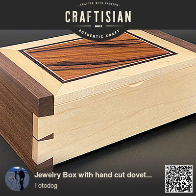 Jewelry Box with hand cut dovetails and wood hinge - Woodworking ...